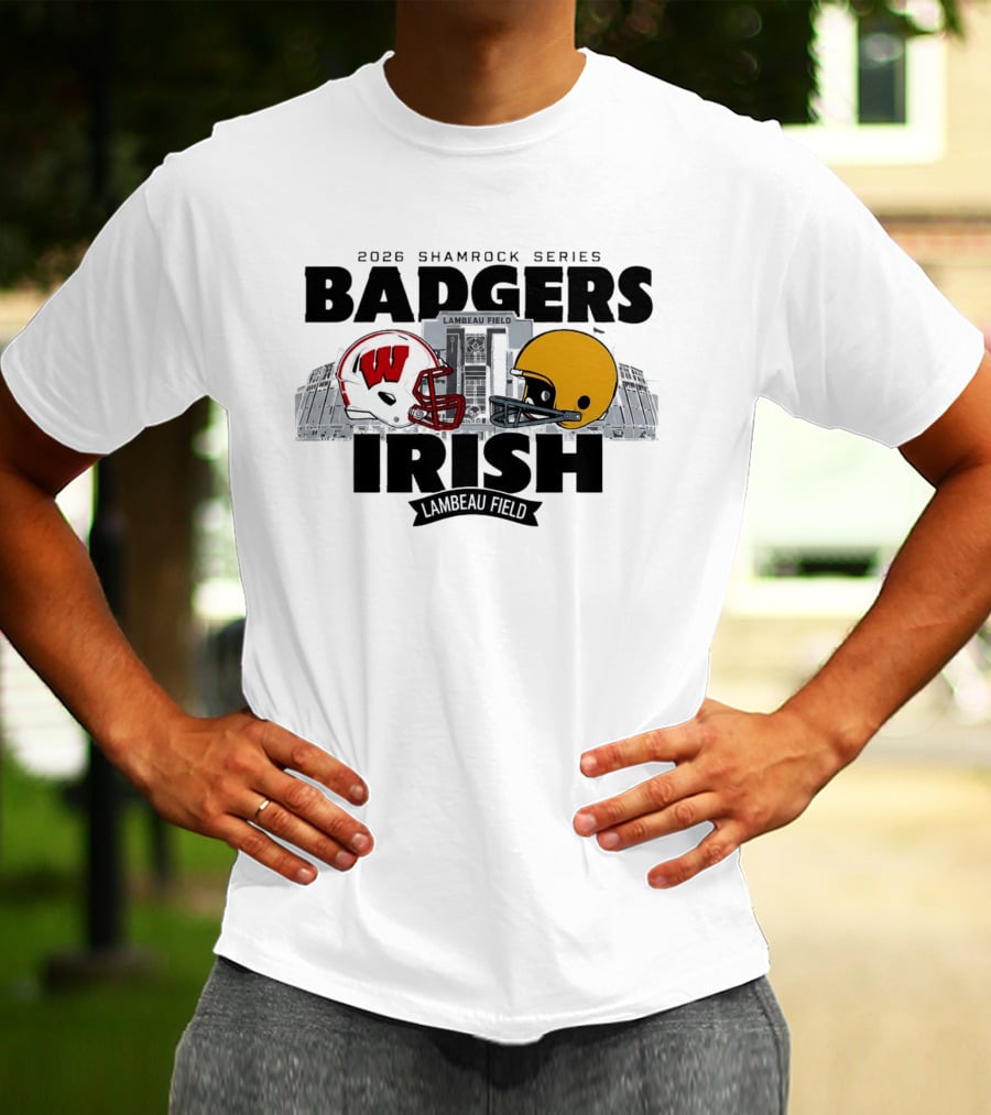 2026 Shamrock Series Badgers Vs Irish Lambeau Field Matchup T-Shirt
