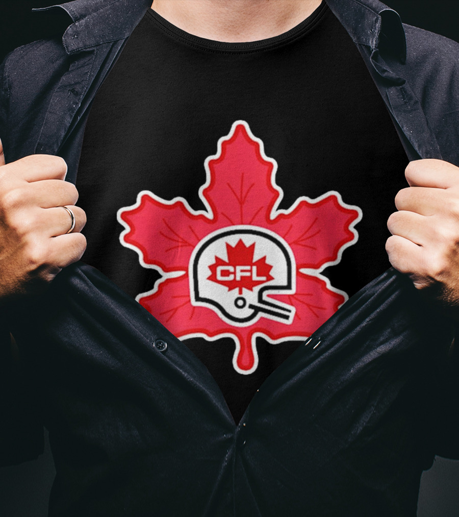 CFL Canadian Football Leaf Helmet T-Shirt