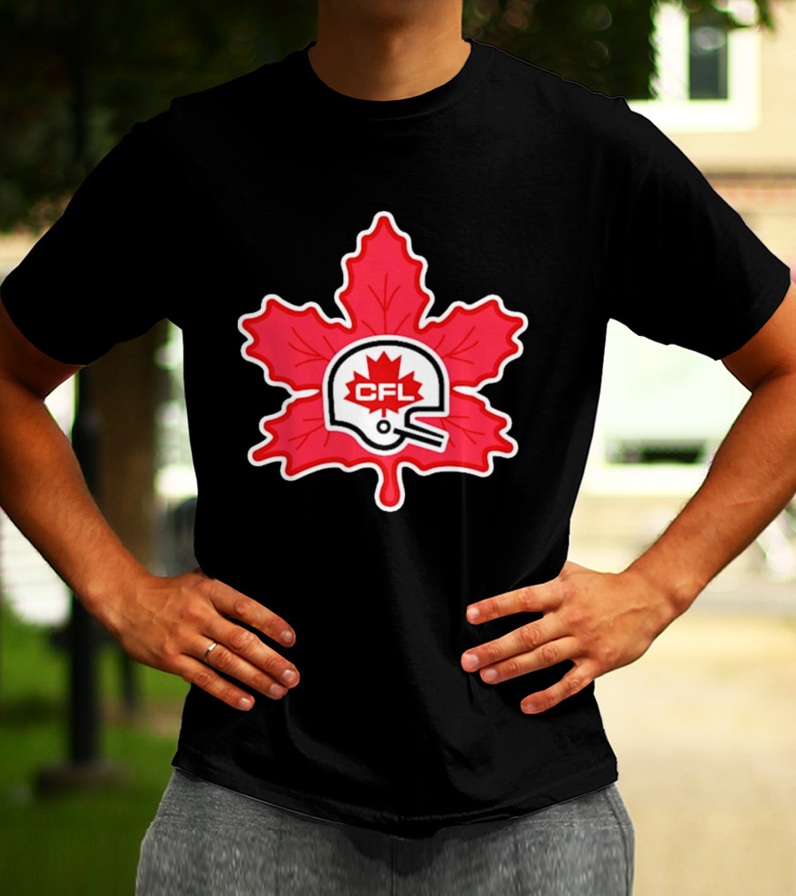 CFL Canadian Football Leaf Helmet T-Shirt