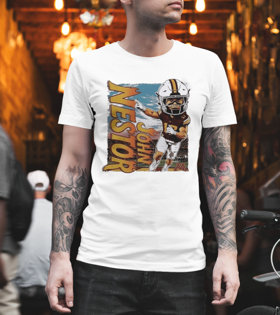 John Nestor Minnesota Golden Gophers Football Player Caricature 17 Football Helmet Minnesota T-Shirt