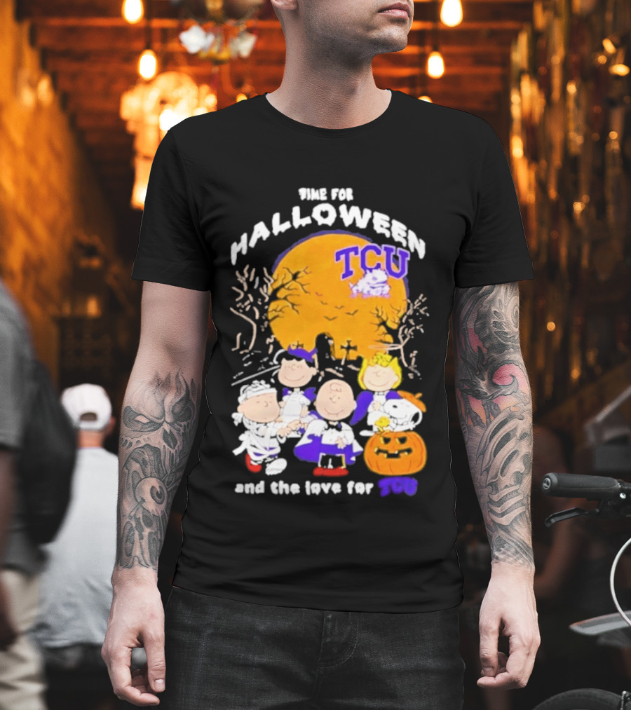 TCU Horned Frogs Halloween Snoopy Peanuts Time For The Love 2026 T-Shirt
