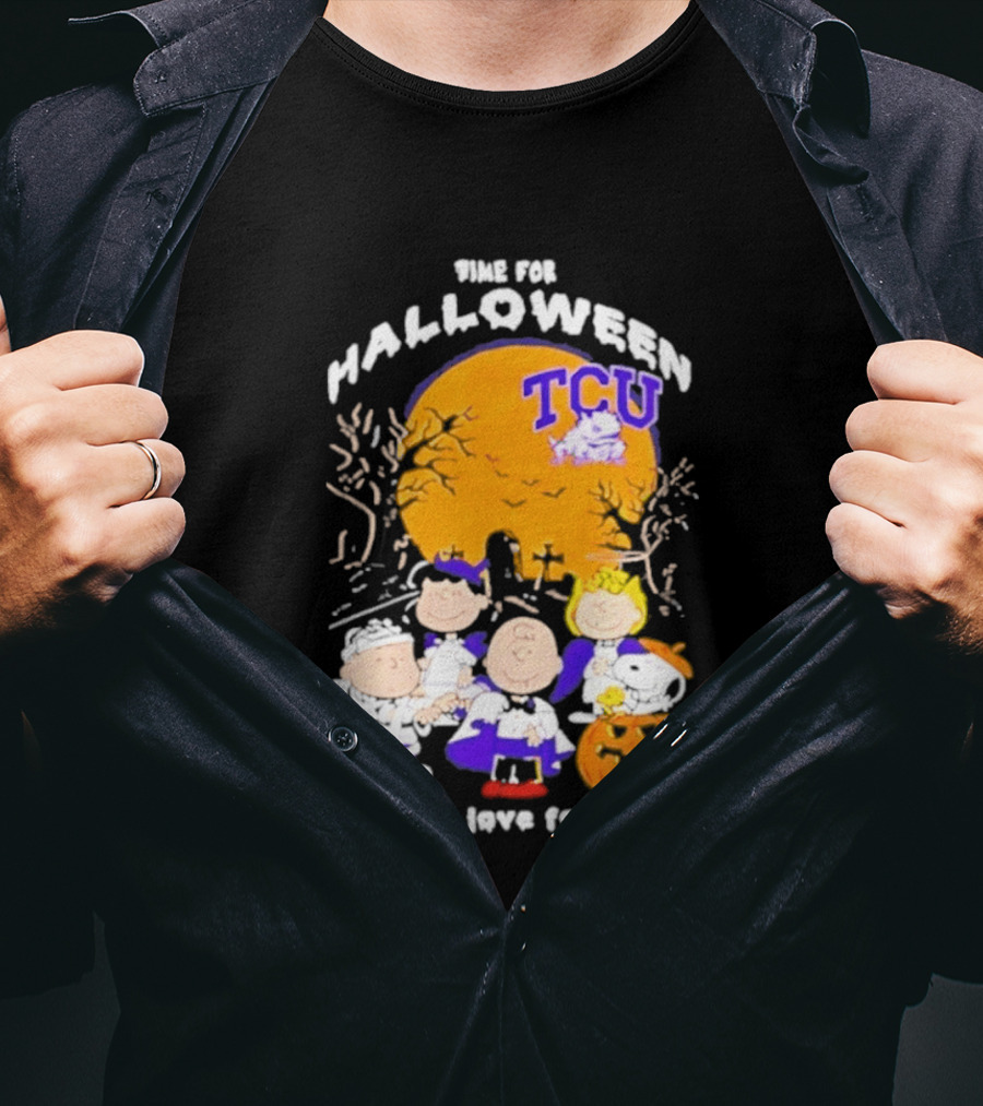 TCU Horned Frogs Halloween Snoopy Peanuts Time For The Love 2026 T-Shirt