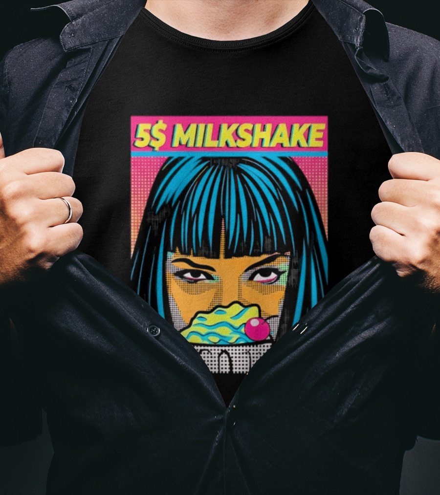 5 Dollar Milkshake Pulp Fiction 5$ Milkshake Retro Comic T-Shirt