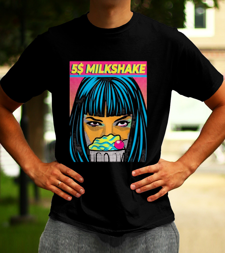5 Dollar Milkshake Pulp Fiction 5$ Milkshake Retro Comic T-Shirt
