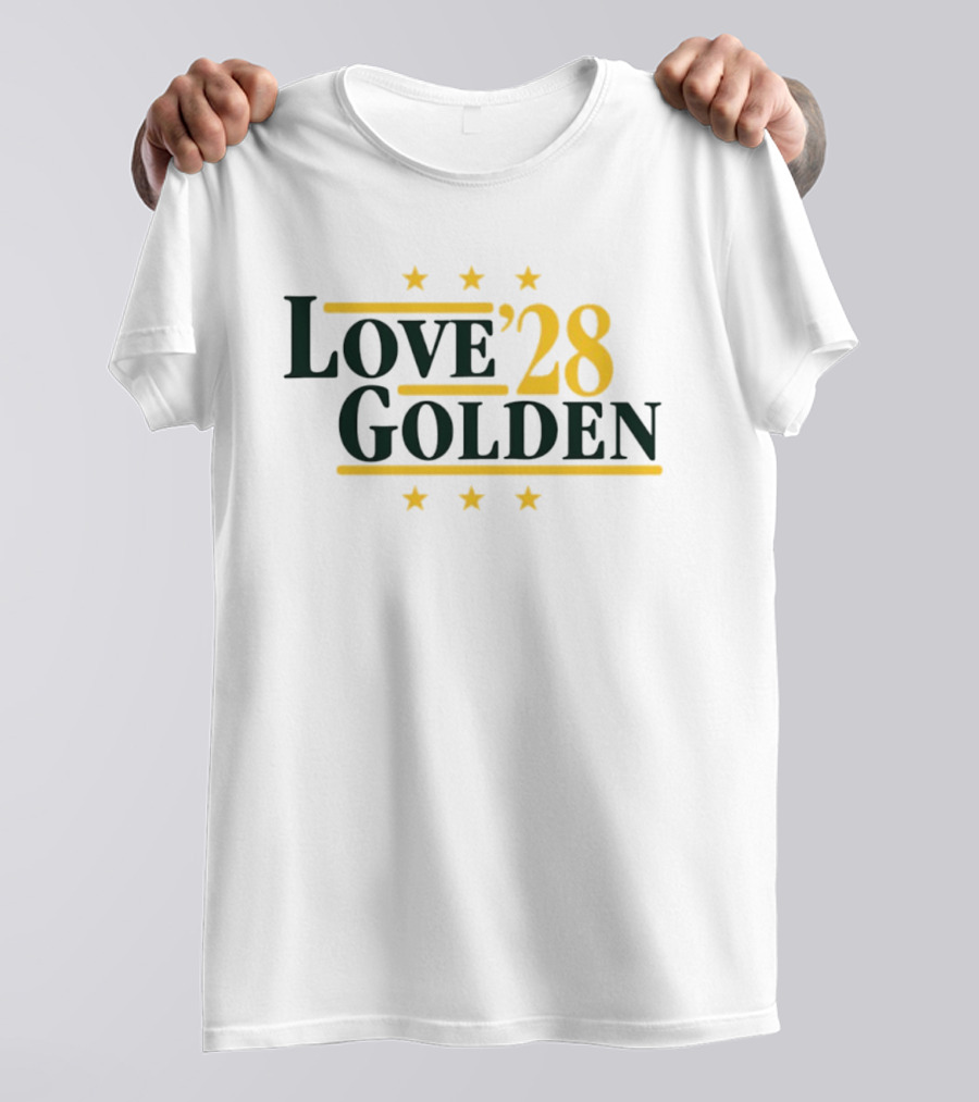 Love 28 Golden Stars Packers Football T-Shirt
