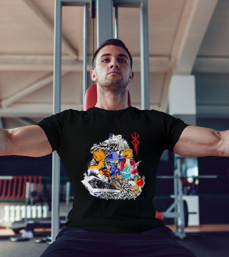 Berserk Guts Griffith Casca Schierke Puck Isidro Farnese Iconic Manga Characters T-Shirt