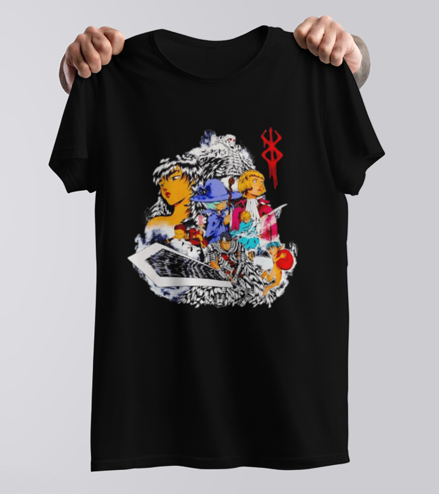 Berserk Guts Griffith Casca Schierke Puck Isidro Farnese Iconic Manga Characters T-Shirt