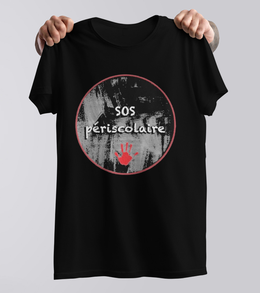 SOS Périscolaire Handprint Red And Black Circle T-Shirt