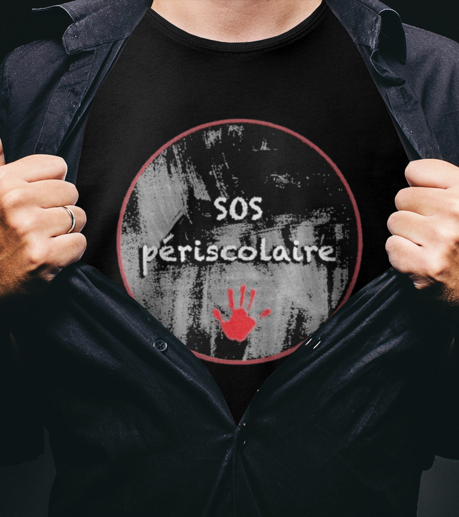 SOS Périscolaire Handprint Red And Black Circle T-Shirt