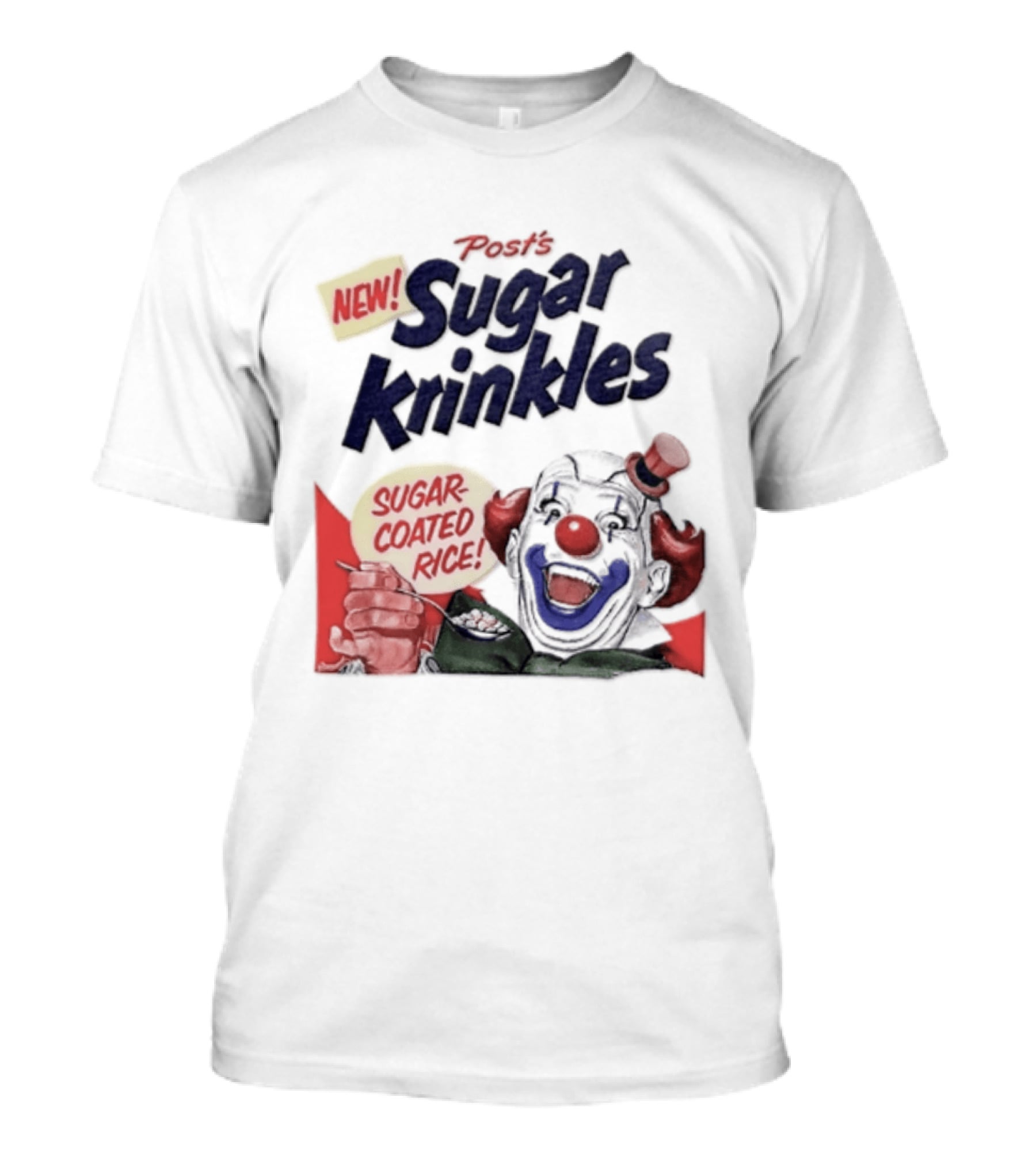 Post's New Sugar Krinkles Sugar Coated Rice Clown Cereal T-Shirt