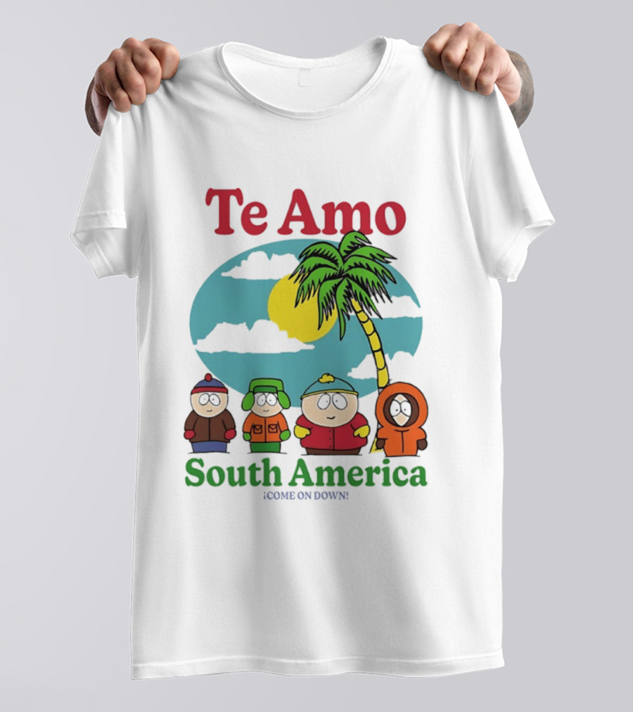 Te Amo South America South Park Characters Under Palm Tree T-Shirt