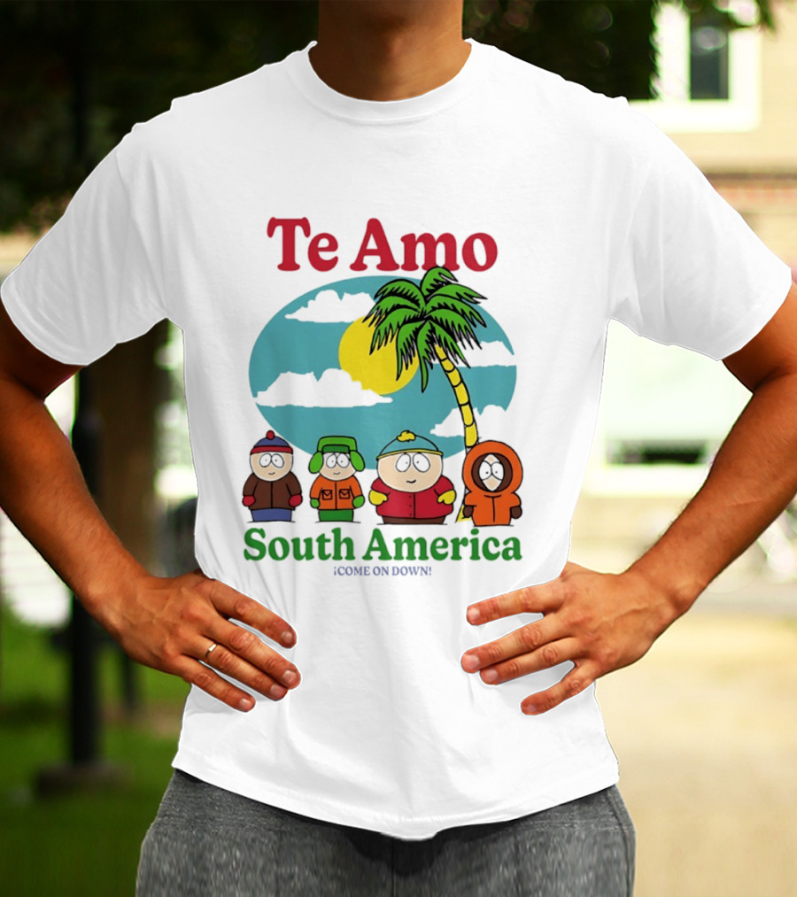 Te Amo South America South Park Characters Under Palm Tree T-Shirt