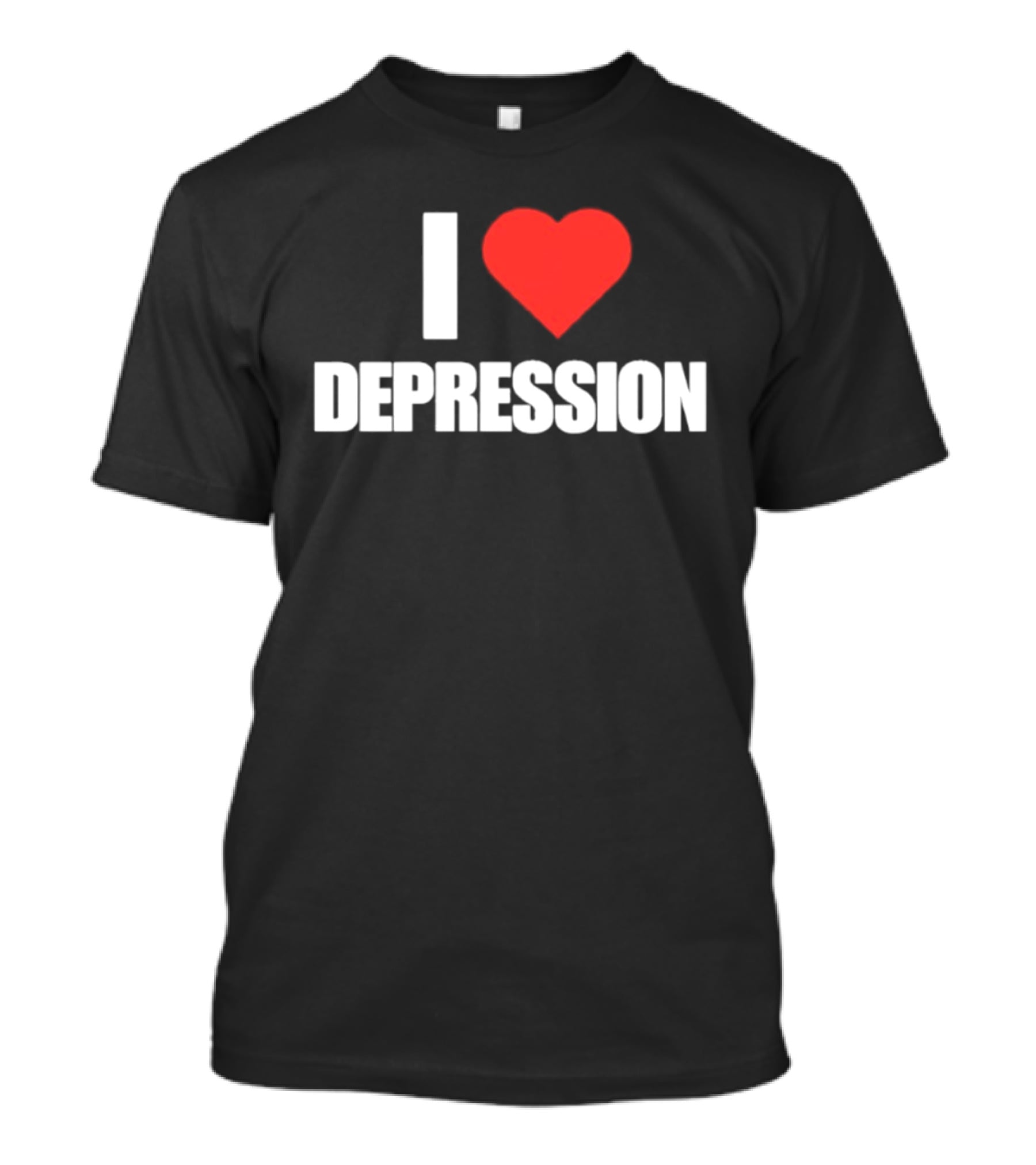 I Heart Depression Text With Red Love T-Shirt