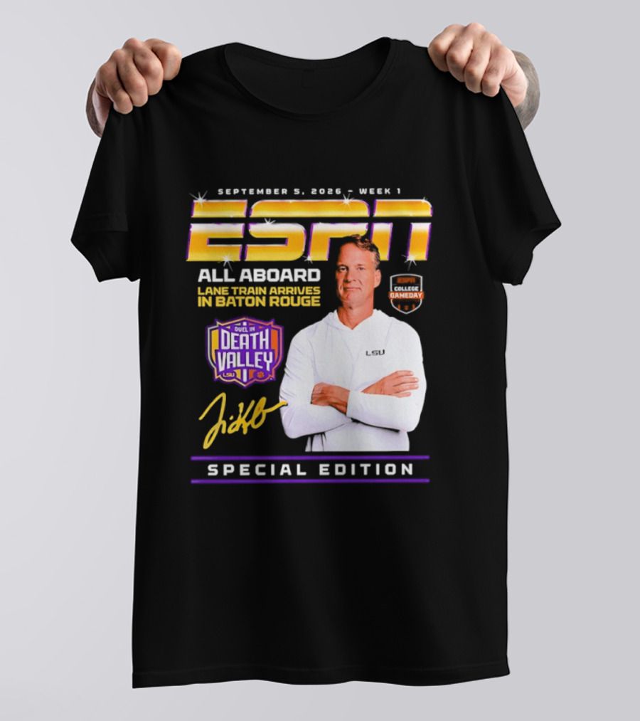 ESPN Special Edition September 5 2026 Week 1 All Aboard Tigers Express Death Valley Gameday T-Shirt