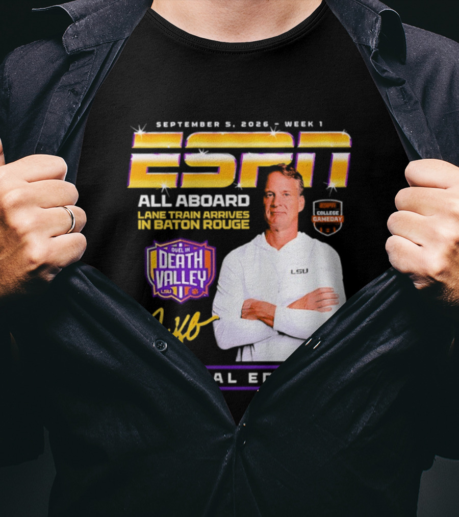 ESPN Special Edition September 5 2026 Week 1 All Aboard Tigers Express Death Valley Gameday T-Shirt