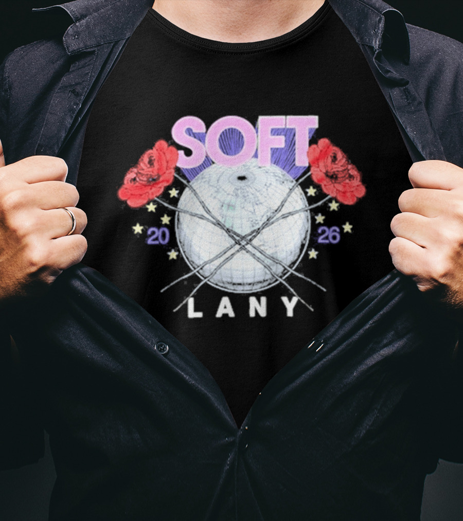 LANY Soft World Tour 2026 Glowing Globe And Red Roses T-Shirt