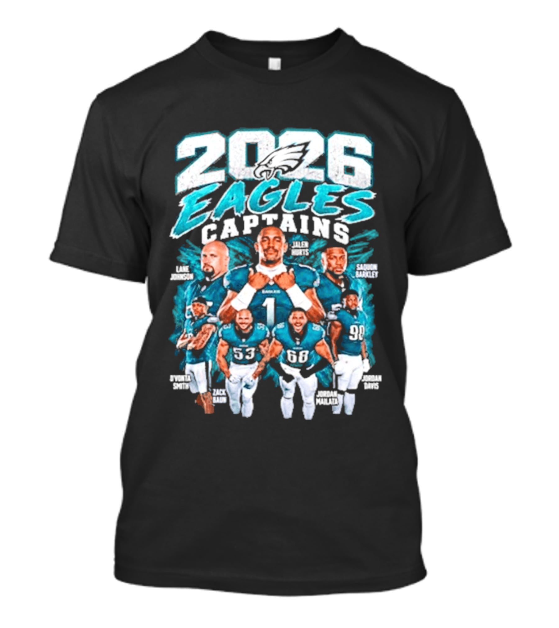 2026 Philadelphia Eagles Captains Black Collection T-Shirt