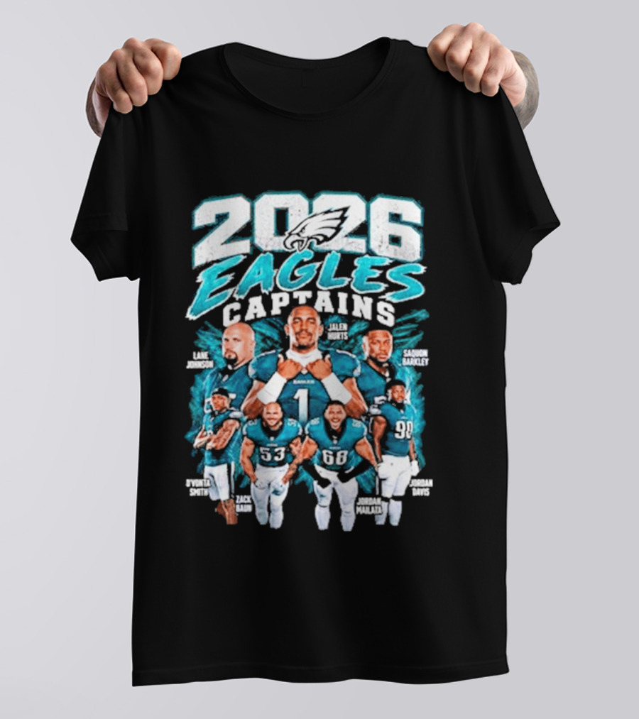2026 Philadelphia Eagles Captains Black Collection T-Shirt