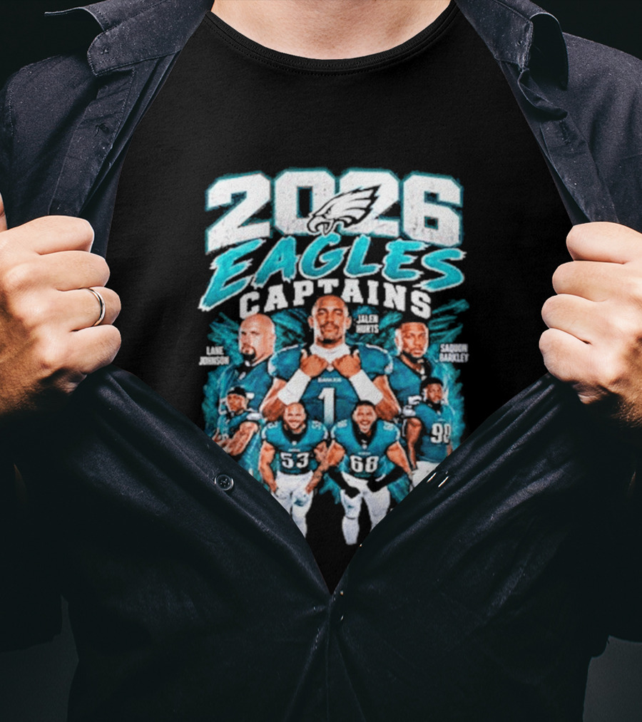 2026 Philadelphia Eagles Captains Black Collection T-Shirt