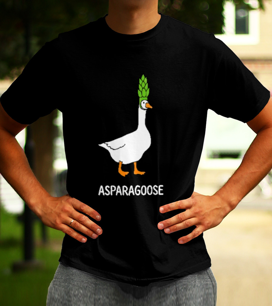 Asparagoose Goose Asparagus Head T-Shirt