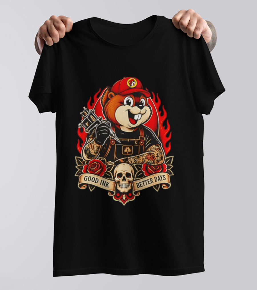 Buc Ee's Tattoo Collaboration Good Ink Better Days Collectors Edition T-Shirt