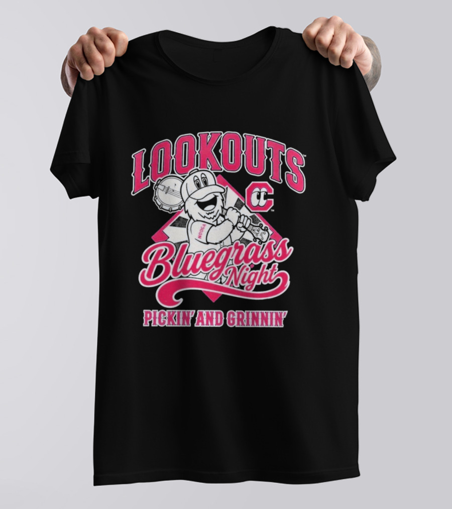 Lookouts Bluegrass Night Pickin' And Grinnin' Chattanooga Baseball C T-Shirt