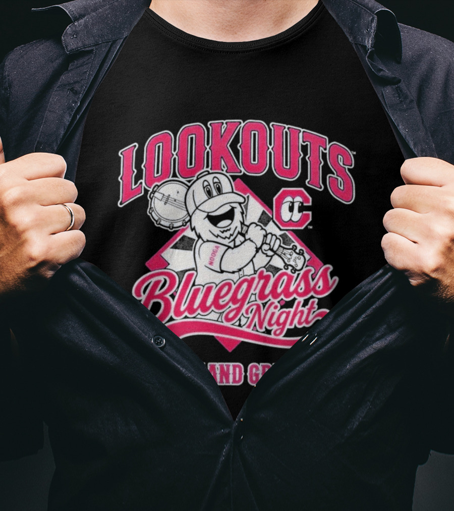 Lookouts Bluegrass Night Pickin' And Grinnin' Chattanooga Baseball C T-Shirt