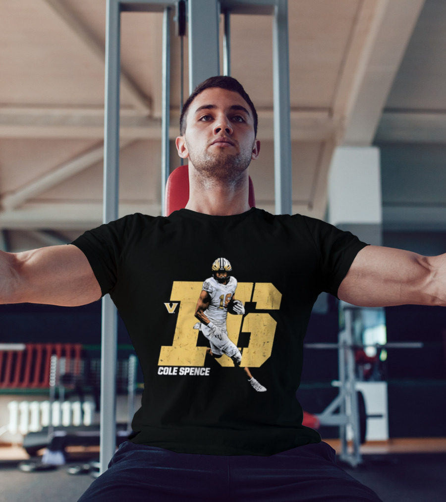 Vanderbilt Commodores Cole Spence 16 NCAA Football Player Pose T-Shirt