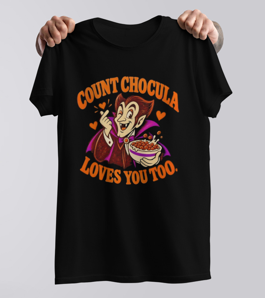 Count Chocula Loves You Too Vintage Cereal Monster Breakfast Fun T-Shirt