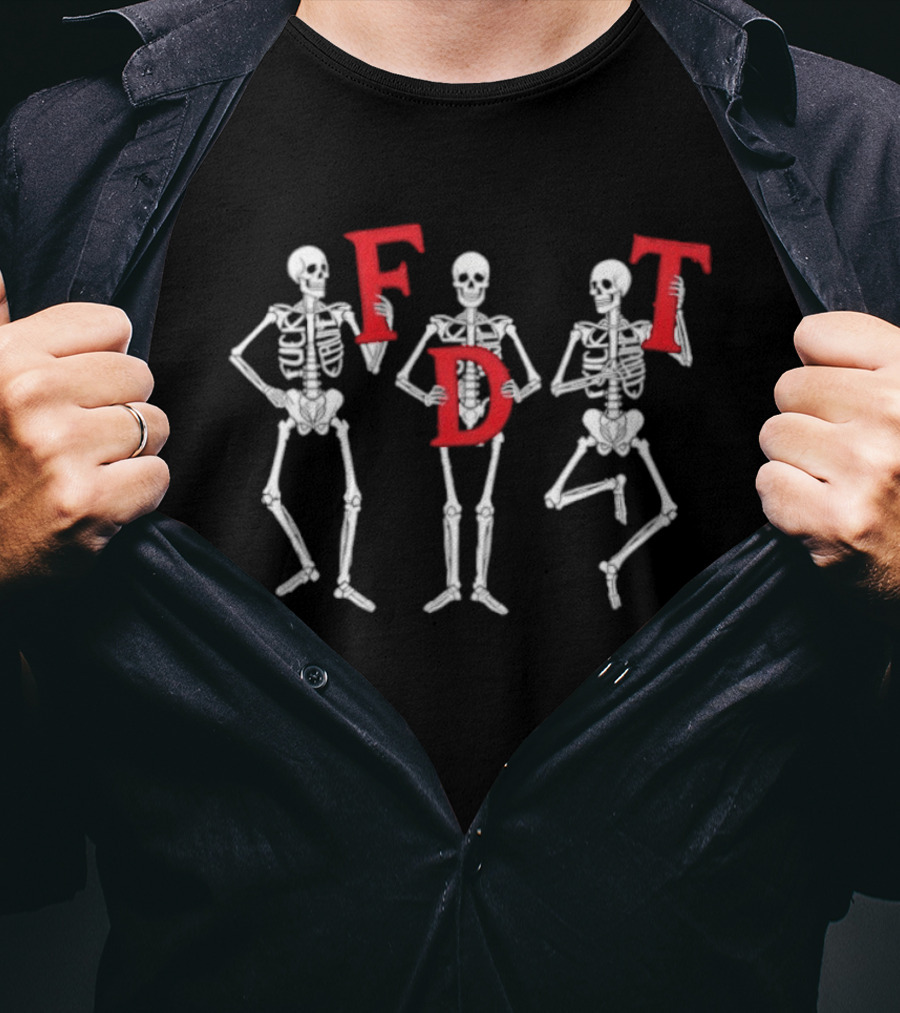 Dancing Skeletons FDT Halloween Party Fun Quirky Costume T-Shirt