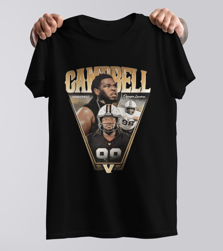 Daryl Campbell Vanderbilt Defensive Lineman NCAA Football T-Shirt