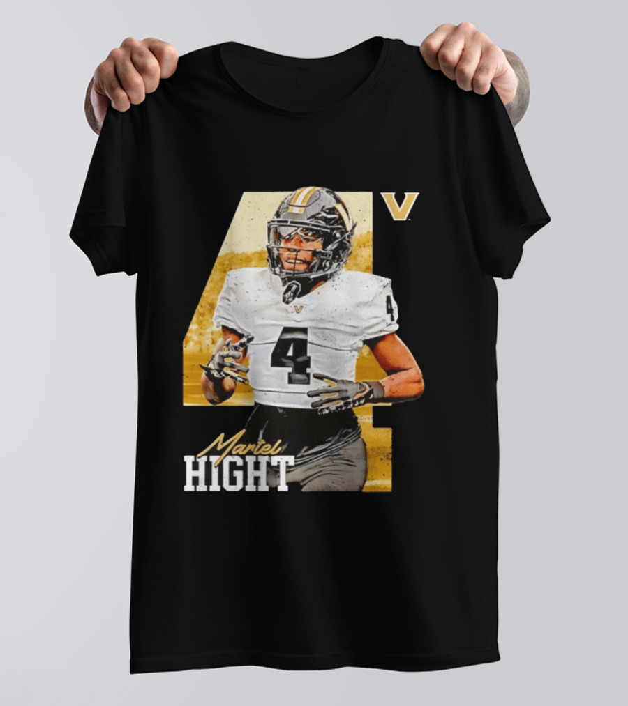 Vanderbilt Commodores Martel Hight 4 NCAA Football Player T-Shirt