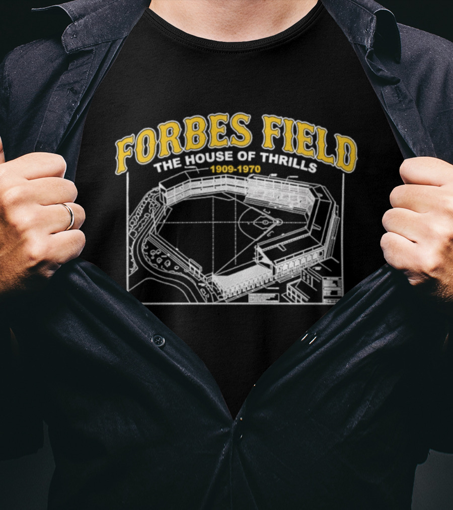 Forbes Field The House Of Thrills 1909 1970 Blueprint Pittsburgh PA T-Shirt