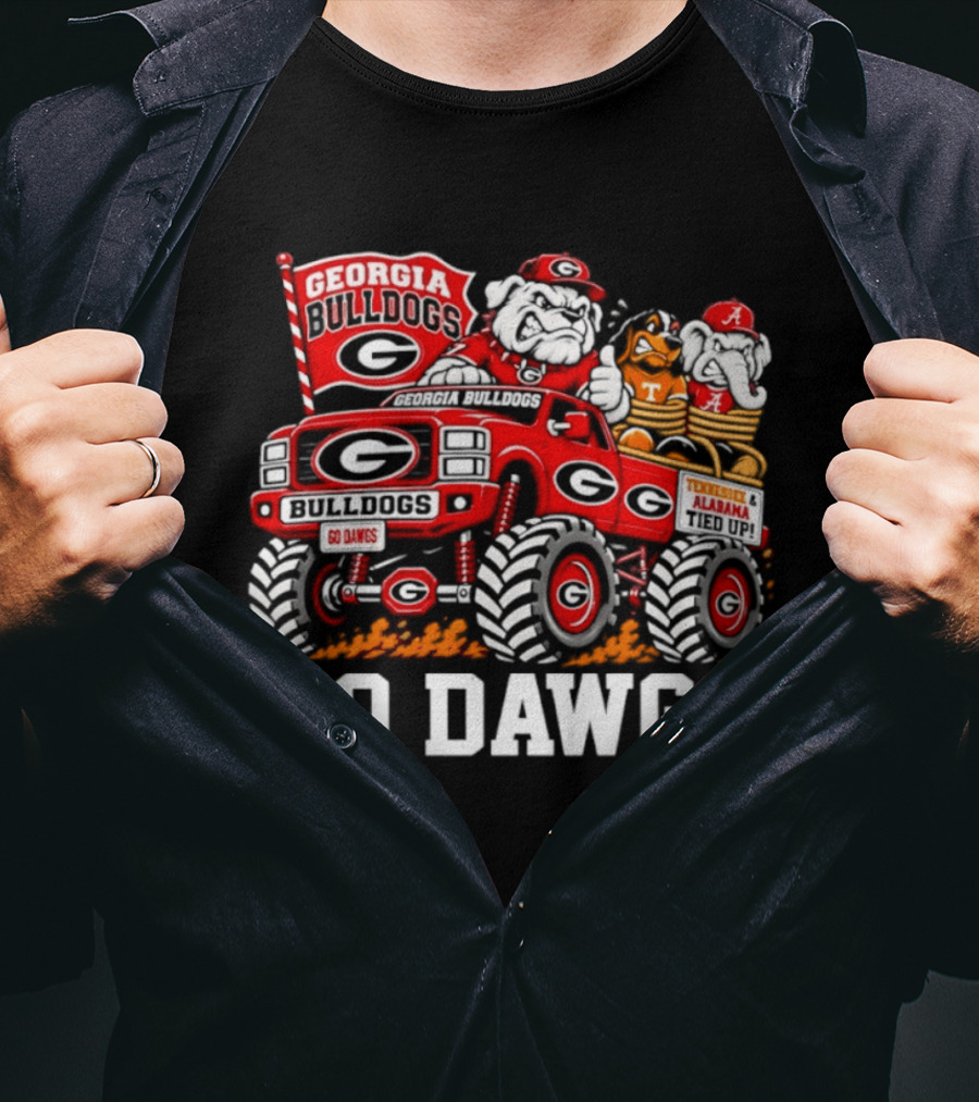 Georgia Bulldogs Monster Truck Go Dawgs Rivalry With Tennessee Alabama T-Shirt