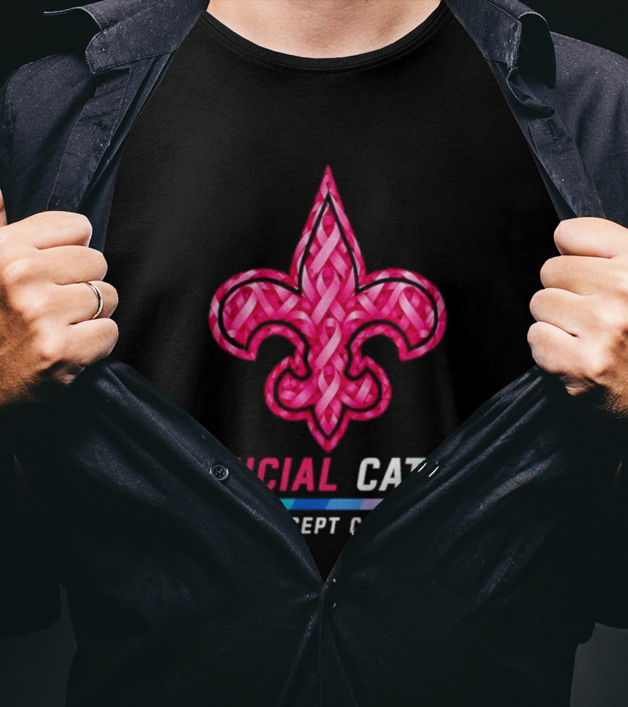 New Orleans Saints Fleur De Lis Crucial Catch Intercept Cancer 2026 T-Shirt