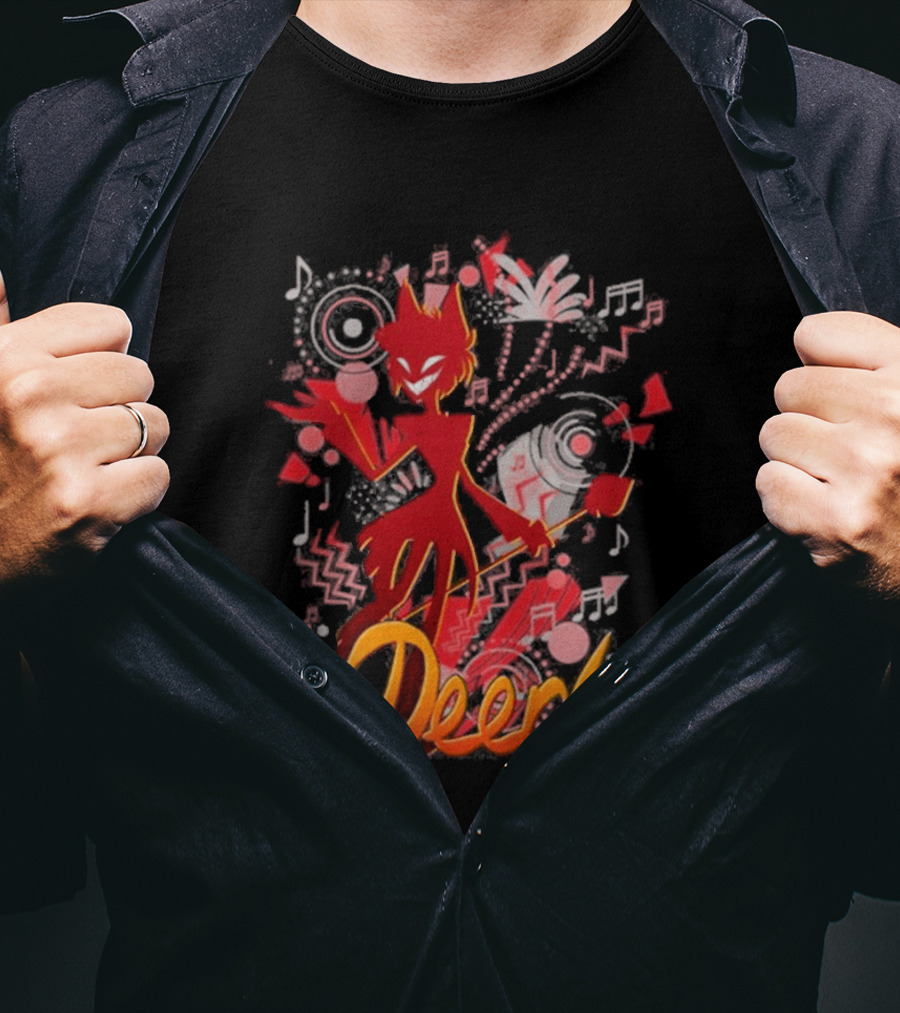 Alastor Hazbin Hotel Deer Music Radio T-Shirt
