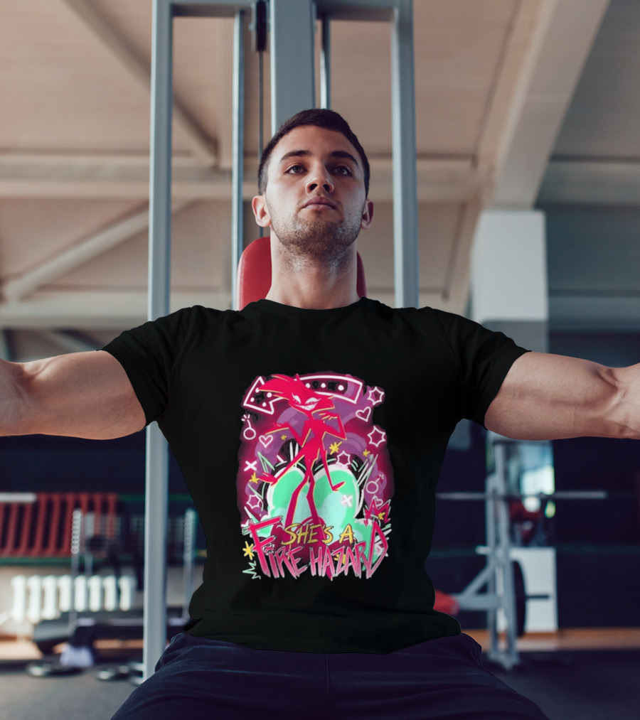 Hazbin Angel Dust She's A Fire Hazard T-Shirt