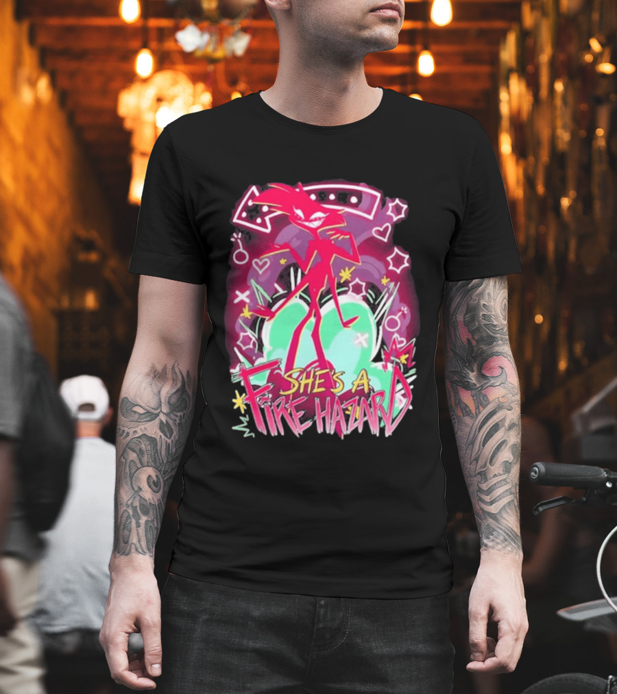 Hazbin Angel Dust She's A Fire Hazard T-Shirt