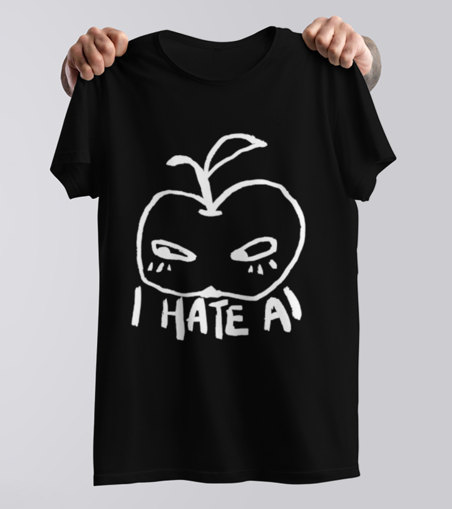 I Hate AI Apple Anti AI Technology Digital T-Shirt