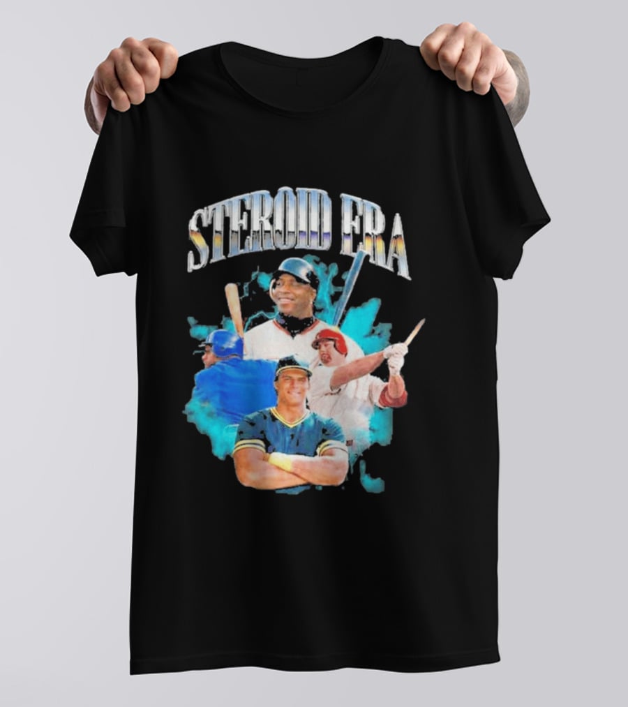 Steroid Era Baseball Players Montage With Bats And Uniforms T-Shirt
