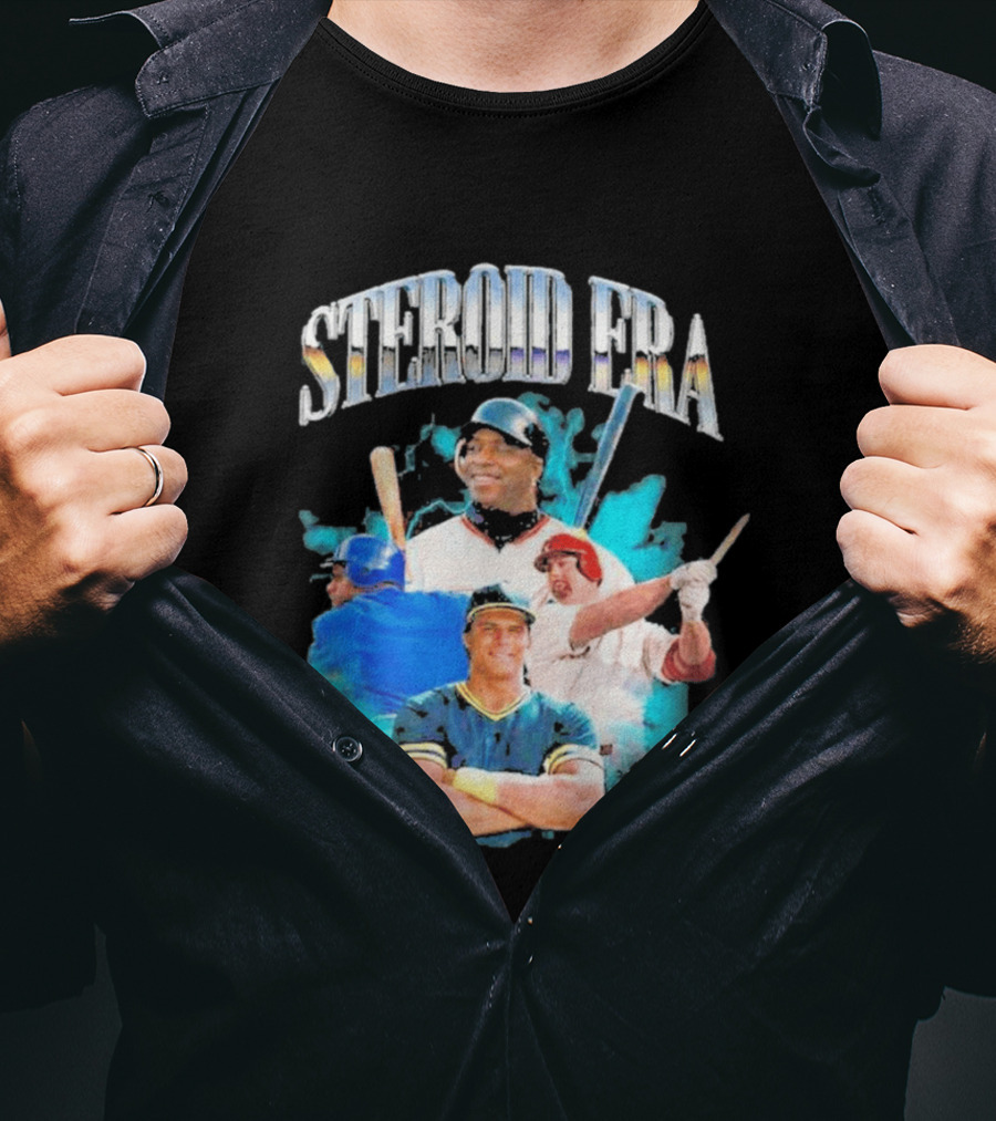Steroid Era Baseball Players Montage With Bats And Uniforms T-Shirt