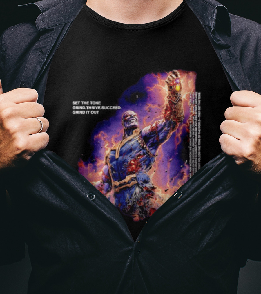 Thanos Set The Tone Grind Thrive Succeed Marvel Comics T-Shirt