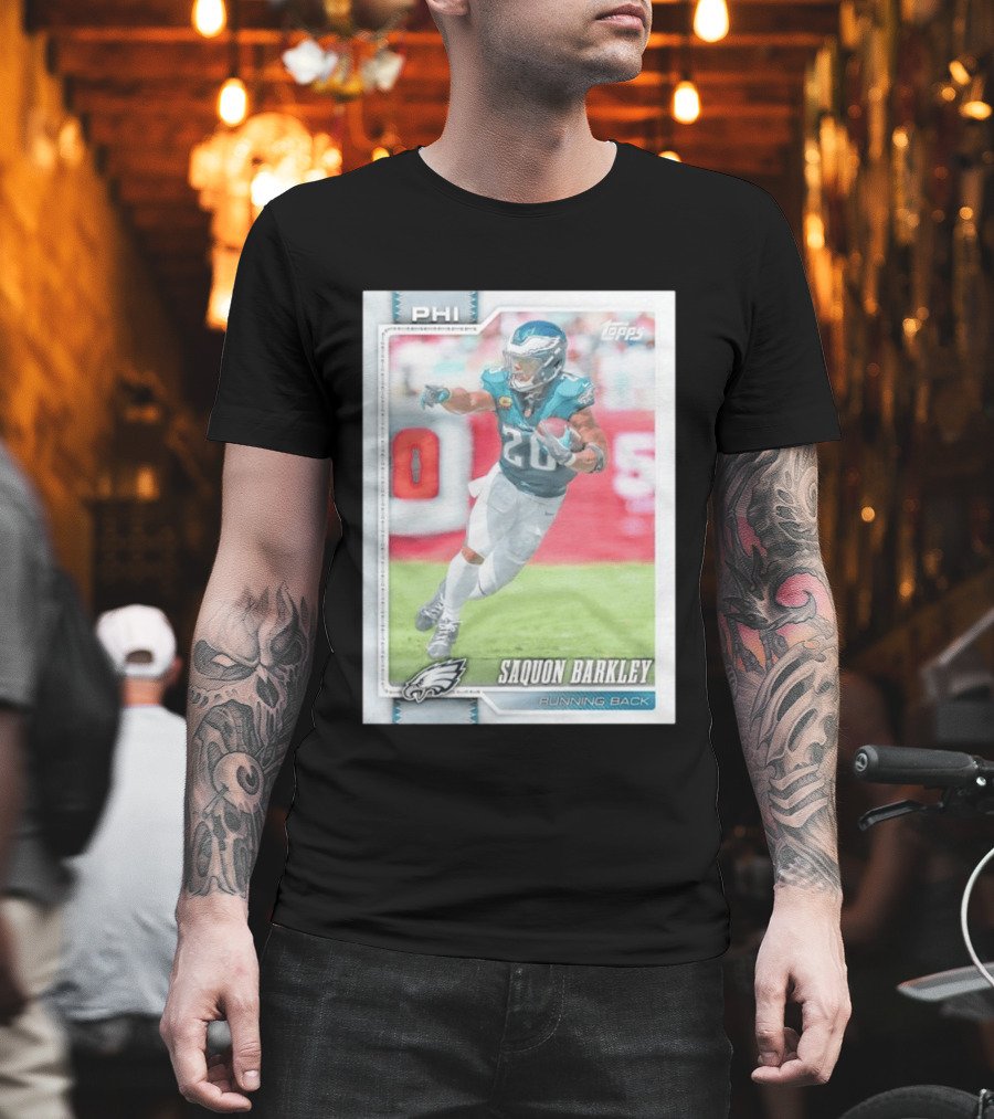 Saquon Barkley Topps Philadelphia Eagles 2026 Running Back Card T-Shirt