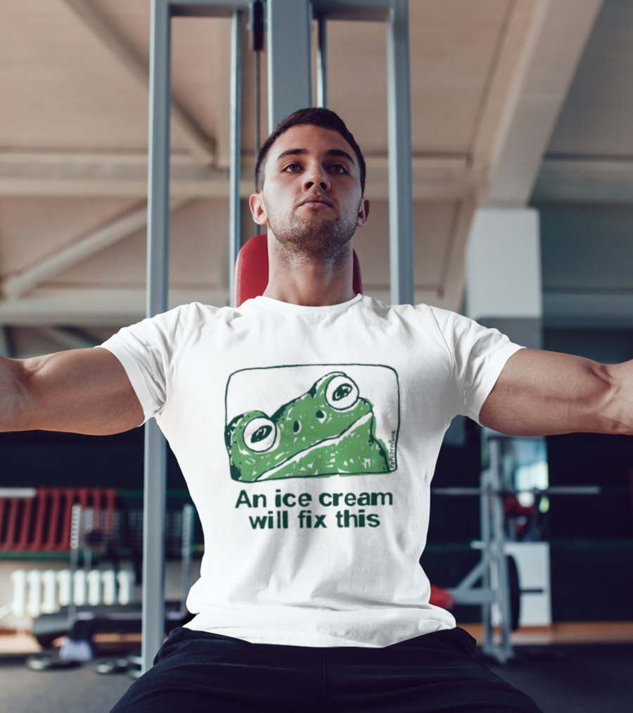 An Ice Cream Will Fix This Frog Retro Humor T-Shirt