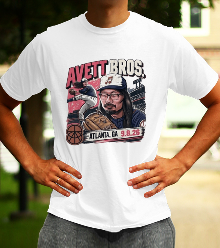 Avett Bros Baseball Themed Atlanta GA Sep 08 2026 Concert T-Shirt