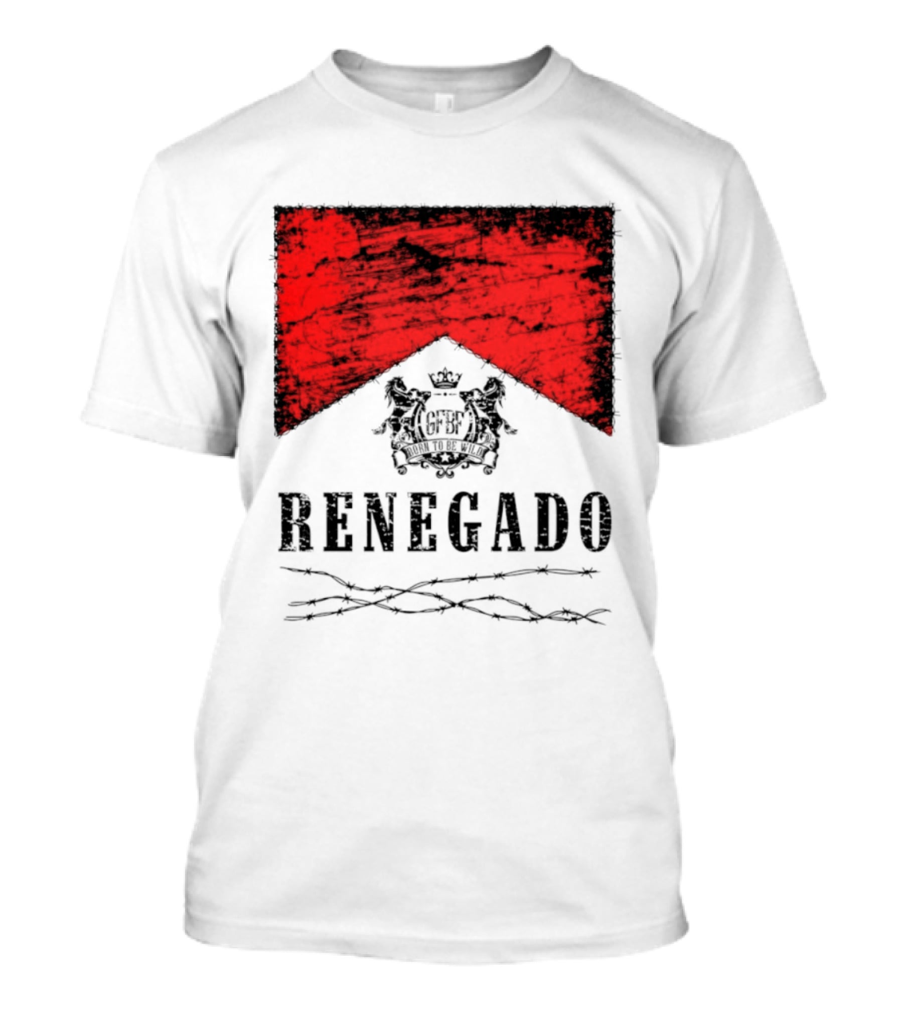 Renegado Born To Be Wild Red Crest Gothic T-Shirt