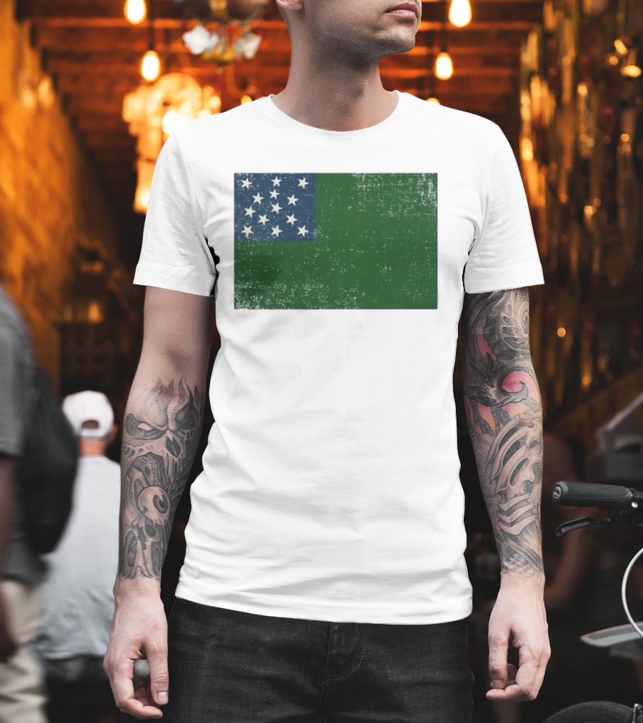Vermont Historical Green Mountain Boys Flag Distressed T-Shirt