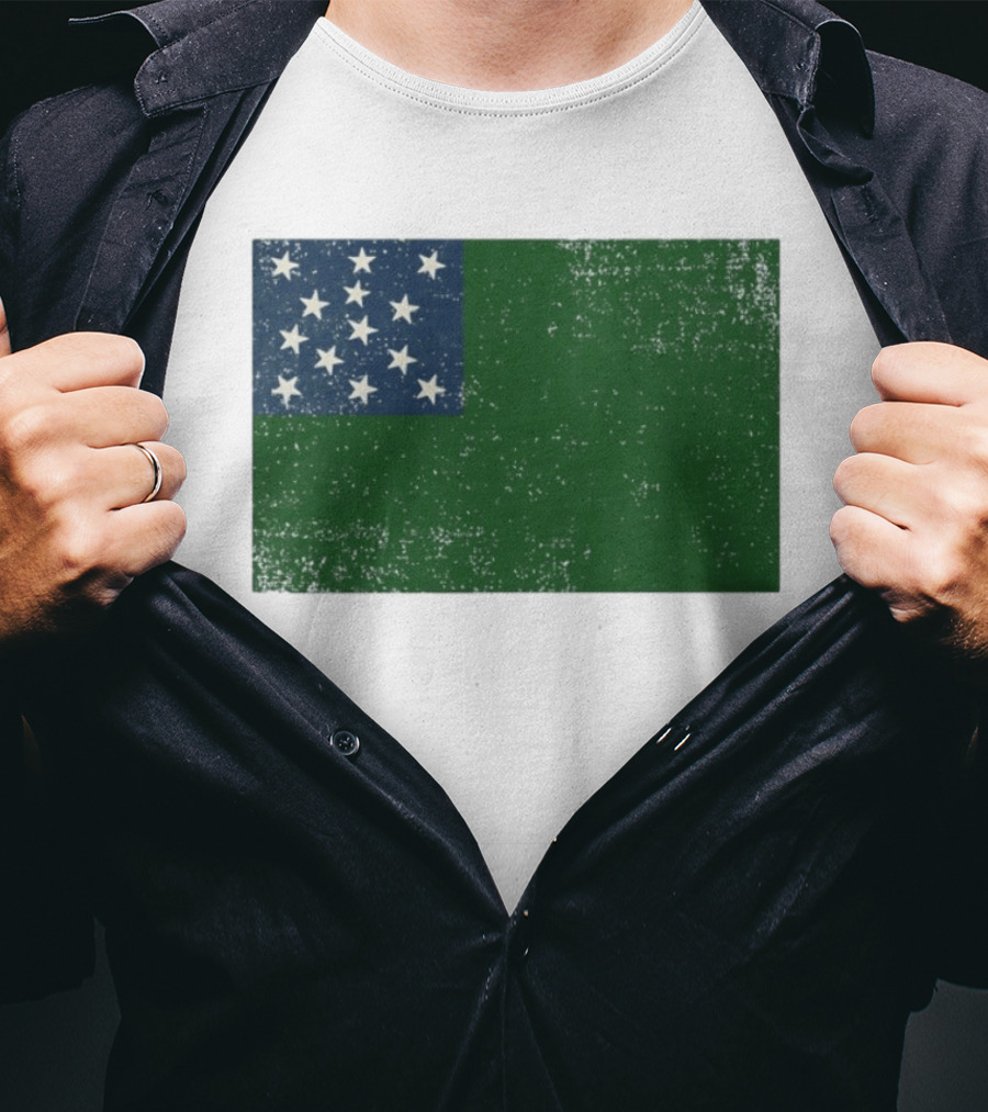 Vermont Historical Green Mountain Boys Flag Distressed T-Shirt