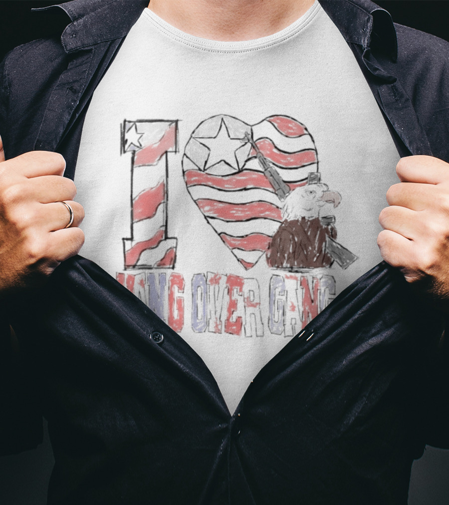I Love Hang Over Gang Eagle American Flag Stars And Stripes T-Shirt