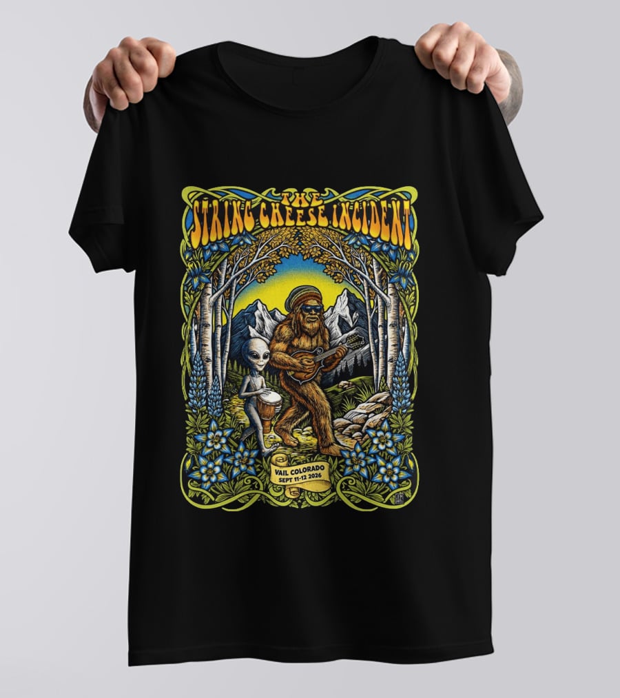 The String Cheese Incident Vail Colorado 2026 With Bigfoot And Alien Jam Session September 11 12 Event T-Shirt